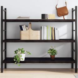  Sötétbarna kezelt tömör tölgyfa fali polc 140 x 60 x (2-4) cm (243542)