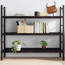  Sötétbarna kezelt tömör tölgyfa fali polc 140 x 50 x (2-4) cm (243541)