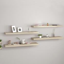 4 db tölgyszínű mdf lebegő fali polc 90 x 23, 5 x 3, 8 cm (29818)