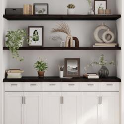  Sötétbarna kezelt tömör tölgyfa fali polc 180 x 50 x (2-4) cm (243623)