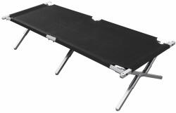 BasicNature Алуминиев шезлонг за пътуване черен 210 cm (054350)