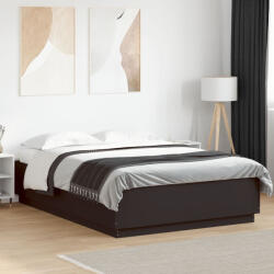 vidaXL fekete szerelt fa ágykeret LED-világítással 160 x 200 cm (VD3209598)