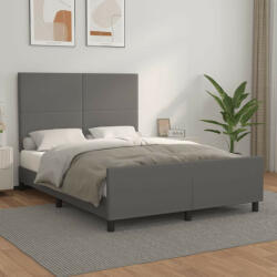 vidaXL szürke műbőr ágykeret fejtámlával 140 x 200 cm (VD3125455)