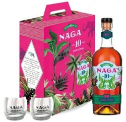 NAGA RUM Siam Edition 10 year old rum 40% pdd. + 2 pohár