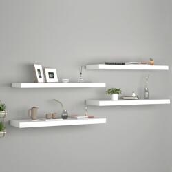 4 db fehér mdf lebegő fali polc 80 x 23, 5 x 3, 8 cm (29752)