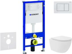 Geberit Duofix - Előfali szerelő készlet, kompakt WC Oudee Vortex és softclose ülőke, Delta30 vezérlőgomb, alpesi fehér SANI11CA3172 (SANI11CA3172)