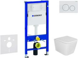 Geberit Duofix - Előfali szerelő készlet, Arkas I WC és softclose ülőke, Delta20 vezérlőgomb, alpesi fehér SANI11CA3160 (SANI11CA3160)