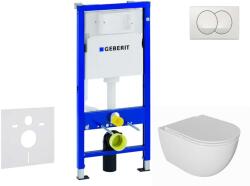 Geberit Duofix - Előfali szerelő készlet, Oudee WC és softclose ülőke, Delta vezérlőgomb, fehér SANI11CA3136 (SANI11CA3136)