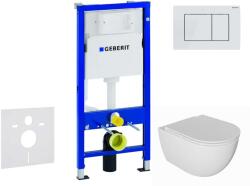 Geberit Duofix - Előfali szerelő készlet, Oudee WC és softclose ülőke, Delta30 vezérlőgomb, alpesi fehér SANI11CA3139 (SANI11CA3139)
