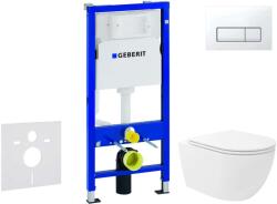 Geberit Duofix - Előfali szerelő készlet, Oudee Vortex WC és softclose ülőke, Delta50 vezérlőgomb, alpesi fehér SANI11CA3192 (SANI11CA3192)