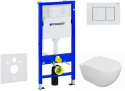Geberit Duofix - Előfali szerelő készlet, Oudee WC és softclose ülőke, Delta30 vezérlőgomb, alpesi fehér SANI11CA3132 (SANI11CA3132)