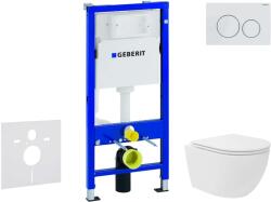 Geberit Duofix - Előfali szerelő készlet, kompakt WC Oudee Vortex és softclose ülőke, Delta20 vezérlőgomb, alpesi fehér SANI11CA3171 (SANI11CA3171)