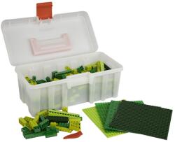 Q-BRICKS Vegyes zöld építőkocka készlet (alapkockák) | építőkocka készlet | 600 db építőkocka | Q-BRiCKS® (QBCASE-MGRE-BX600)