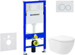 Geberit Duofix - Előfali szerelő készlet, Oudee Vortex WC és softclose ülőke, Delta20 vezérlőgomb, alpesi fehér SANI11CA3182 (SANI11CA3182)