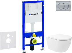 Geberit Duofix - Előfali szerelő készlet, Oudee Vortex WC és softclose ülőke, Delta01 vezérlőgomb, matt króm SANI11CA1151 (SANI11CA1151)