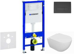 Geberit Duofix - Előfali szerelő készlet, Oudee WC és softclose ülőke, Delta50 vezérlőgomb, matt fekete SANI11CA5129 (SANI11CA5129)
