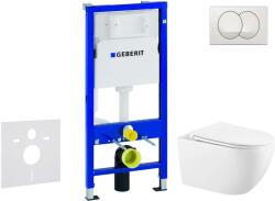 Geberit Duofix - Előfali szerelő készlet, Gaia WC és softclose ülőke, Delta vezérlőgomb, fehér SANI11CA3143 (SANI11CA3143)