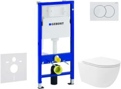 Geberit Duofix - Előfali szerelő készlet, Oudee Vortex WC és softclose ülőke, Delta01 vezérlőgomb, alpesi fehér SANI11CA3190 (SANI11CA3190)