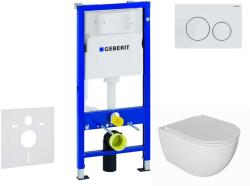 Geberit Duofix - Előfali szerelő készlet, Oudee WC és softclose ülőke, Delta20 vezérlőgomb, alpesi fehér SANI11CA3138 (SANI11CA3138)