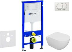 Geberit Duofix - Előfali szerelő készlet, Oudee WC és softclose ülőke, Delta vezérlőgomb, fehér SANI11CA3128 (SANI11CA3128)