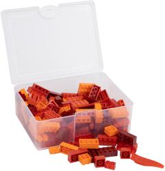 Q-BRICKS Vegyes építőkocka készlet különböző piros és narancs színekben | építőkocka készlet | 300 db építőkocka | Q-BRiCKS® (QBBOX-MRED-BX300)