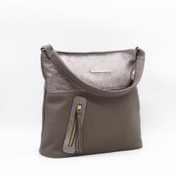 Vanessa la viva szürke erezett / fényes bronz mintás rostbőr női válltáska