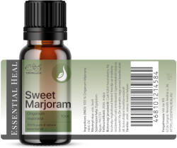 Essential Heal Édes Majoránna Illóolaj Origanum Majorana Természetes Gőzdesztillált Nyugtató és Izomlazító Aromaterápiás Olaj 10ml (468101214584)