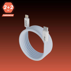 AVAX CB611LB MAGNETY 27W USB-C - LIGHTNING mágneses gyorstöltő kábel, fonott 1m, világoskék (CB611LB)