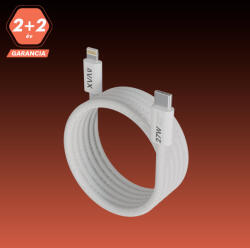 AVAX CB611W MAGNETY 27W USB-C - LIGHTNING mágneses gyorstöltő kábel, fonott 1m, fehér (CB611W)