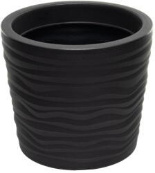  Kerek virágkaspó hullámos - antracit, 50 cm (45)