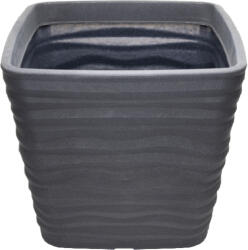  Szögletes virágkaspó hullámos - antracit, 48 cm (58)