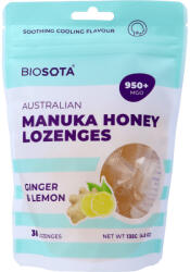  Manuka cukorka 950+ manukával, gyömbéres citromos 135g, 30 db (Biosota)