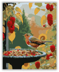  Vörösbegy az Őszi Kertben - számfestő készlet