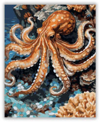  Álcázó Polip a Sziklás Tengerfenéken - számfestő készlet