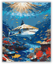  Tigriscápa a Színpompás Zátonynál - számfestő készlet