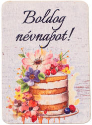 Valex Decor 4db. "Boldog névnapot! " feliratos dekor fa tábla 7 x 5cm (GV04-33)