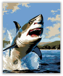  Ugró Nagy Fehér Cápa - számfestő készlet