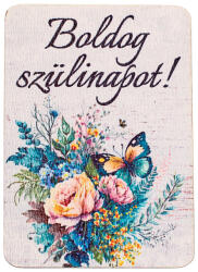 Valex Decor 4db. "Boldog születésnapot! " feliratos dekor tábla 7 x 5cm (GV04-32)