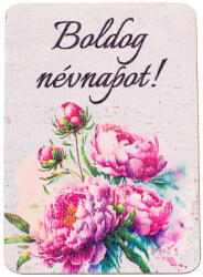4db. "Boldog névnapot! " feliratos dekor fa tábla 7 x 5cm (GV04-36)