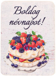 Valex Decor 4db. "Boldog névnapot! " feliratos dekor fa tábla 7 x 5cm (GV04-35)