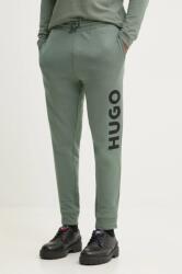 HUGO BOSS pamut melegítőnadrág zöld, nyomott mintás - zöld M - answear - 23 990 Ft
