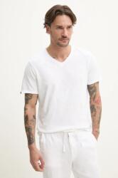 Superdry pamut póló fehér, férfi, sima, M1012077A-01C - fehér L