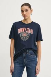 Tommy Jeans pamut póló női, sötétkék, DW0DW20212 - sötétkék S