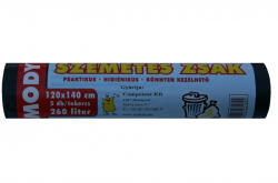 Competent Szemeteszsák 120x140 260 literes fekete, 40 mikron (555)