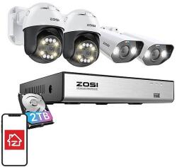 ZOSI IP kamera ZOSI 2 db C296 WiFi 5MP és 2 db C182 WiFi 8MP + NVR 8ch + 2TB HDD (C296*2+C182*2+NVR+2T) - dellaprint