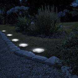 Garden of Eden LED-es leszúrható szolár lámpa - kör alakú - középfehér - 12 cm