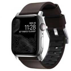 Nomad Apple Watch Ultra (49mm) 8/7(45mm)/6/SE/5/4(44mm)/3/2/1(42mm) szíj barna-ezüst (NM1A4mSNW0)