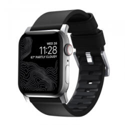Nomad Active Pro Apple Watch Ultra (49mm) 8/7(45mm)/6/SE/5/4(44mm)/3/2/1(42mm) szíj fekete-ezüst (NM1A41SNW0)