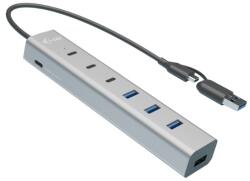i-tec i-tec CAHUBMETAL7 hálózati csatlakozó USB 3.2 Gen 1 (3.1 Gen 1) Type-A + Type-C 5 Mbit/s Szürke (CAHUBMETAL7)
