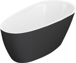 Excellent Olia 2.0 cadă freestanding 160x75 cm ovală alb-negru-bicolor WAEX. OLI2.16WHBLM (WAEXOLI216WHBLM)